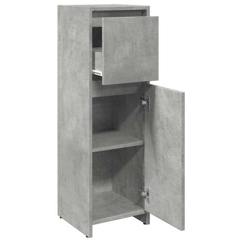 Badeværelsesskab 30x30x95 cm konstrueret træ betongrå