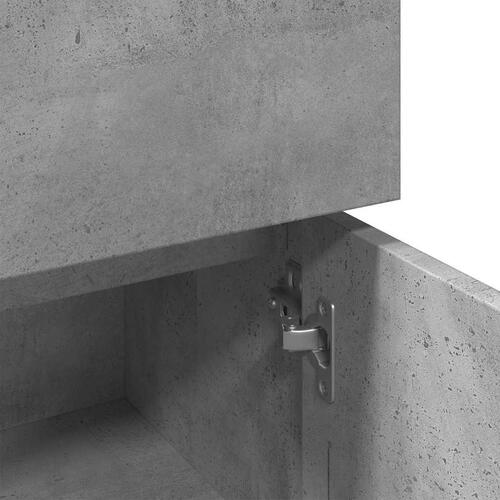 Badeværelsesskab 30x30x95 cm konstrueret træ betongrå