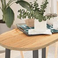 Bordplade 80x40x2 cm massivt egetræ oval