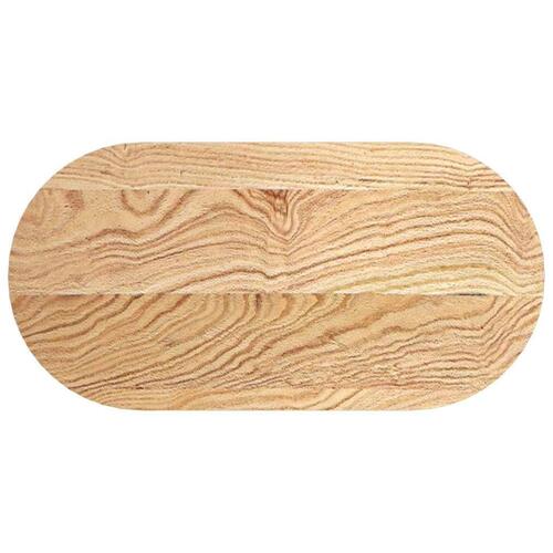 Bordplade 80x40x2 cm massivt egetræ oval