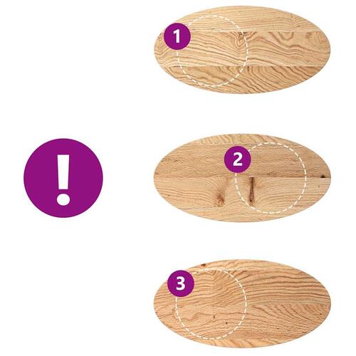 Bordplade 80x40x2 cm massivt egetræ oval