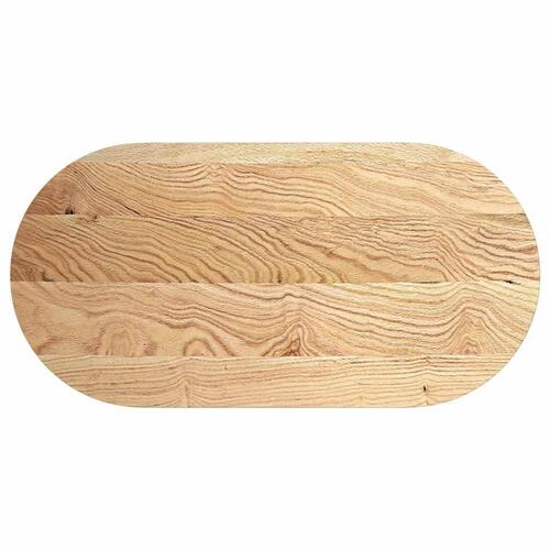 Bordplade 120x60x2 cm massivt egetræ oval
