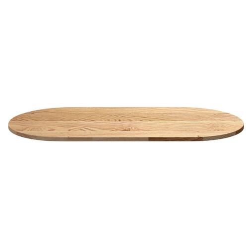 Bordplade 120x60x2 cm massivt egetræ oval
