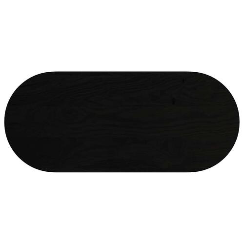 Bordplade 140x60x2 cm massivt egetræ oval mørkebrun