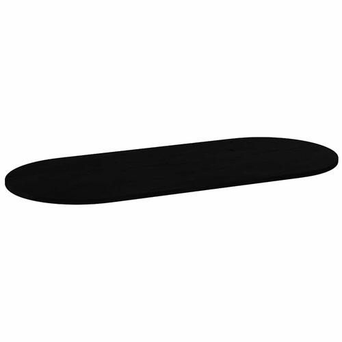 Bordplade 140x60x2 cm massivt egetræ oval mørkebrun