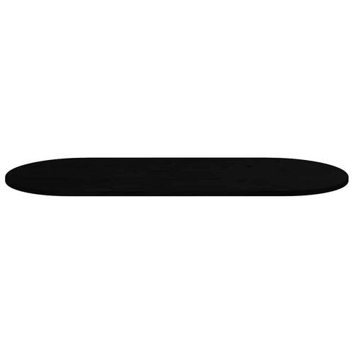 Bordplade 140x60x2 cm massivt egetræ oval mørkebrun