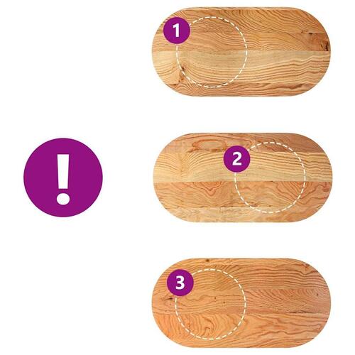 Bordplade 120x60x4 cm massivt egetræ oval lysebrun