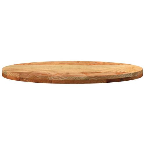 Bordplade 80x40x4 cm massivt egetræ oval lysebrun