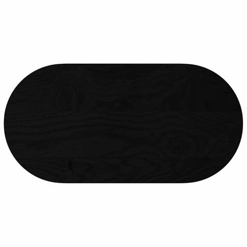 Bordplade 80x40x2 cm massivt egetræ oval mørkebrun