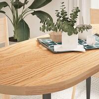 Bordplade 140x60x4 cm massivt egetræ oval
