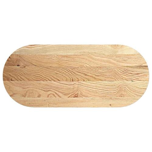 Bordplade 140x60x4 cm massivt egetræ oval