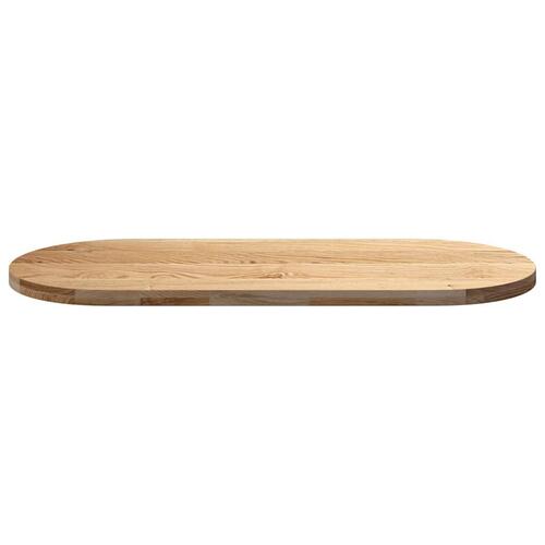 Bordplade 140x60x4 cm massivt egetræ oval