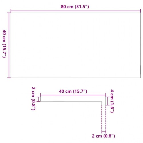 Vindueskarme 2 stk. lysebrun 80 x 40 x 2 cm massivt egetræ
