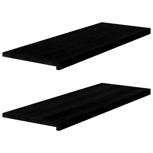 Vindueskarme 2 stk mørkebrun 110x40x2 cm massivt egetræ