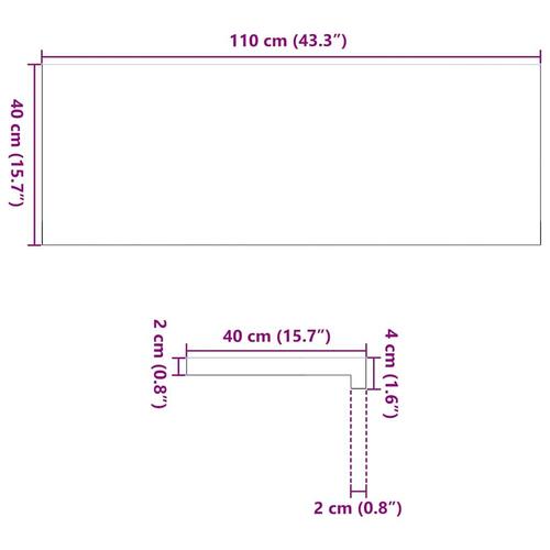 Vindueskarme 2 stk mørkebrun 110x40x2 cm massivt egetræ