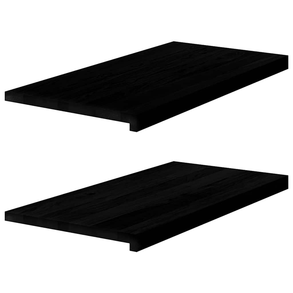 Vindueskarme 2 stk mørkebrun 80x40x2 cm massivt egetræ