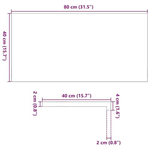 Vindueskarme 2 stk mørkebrun 80x40x2 cm massivt egetræ