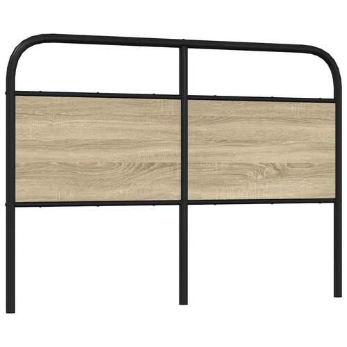Sengegavl 120 cm stål og konstrueret træ sonoma-eg