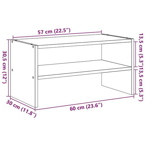 Skostativ stabelbar 60x30x30,5 cm grå sonoma-eg
