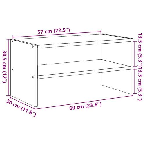 Skostativ stabelbar 60x30x30,5 cm sort-eg