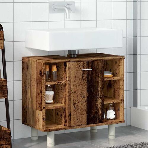 Badeværelsesskab 60x32x53,5 cm spånplade gammelt træ