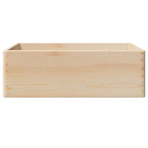 Trækasse med håndtag 40x30x13 cm massivt træ fyrretræ