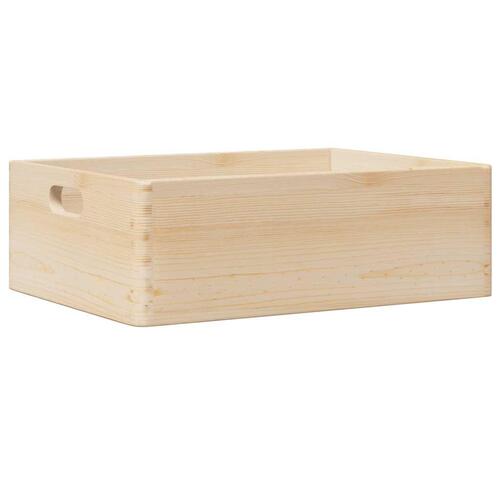 Trækasse med håndtag 40x30x13 cm massivt træ fyrretræ