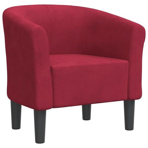 Lænestol velour vinrød