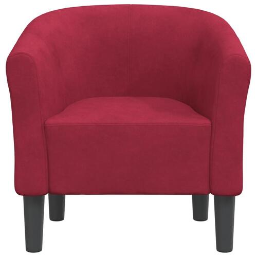 Lænestol velour vinrød