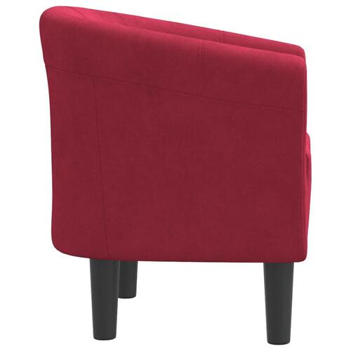 Lænestol velour vinrød