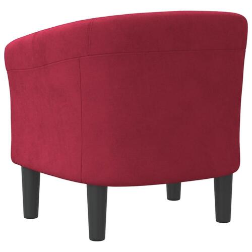 Lænestol velour vinrød