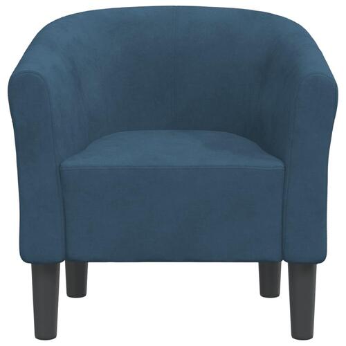 Lænestol velour blå