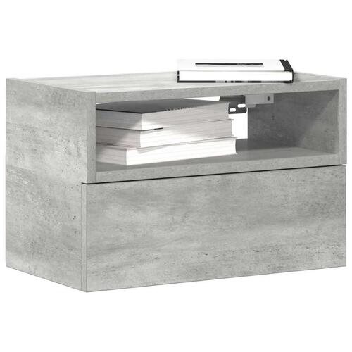 Væghængte sengeborde 2 stk. 45x26x28,5 cm betongrå