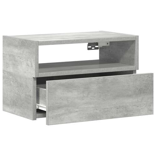 Væghængte sengeborde 2 stk. 45x26x28,5 cm betongrå