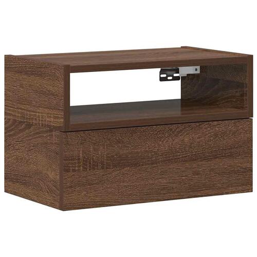 Væghængt sengebord 45x26x28,5 cm brun egetræsfarve