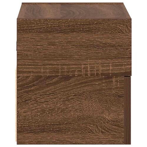 Væghængt sengebord 45x26x28,5 cm brun egetræsfarve