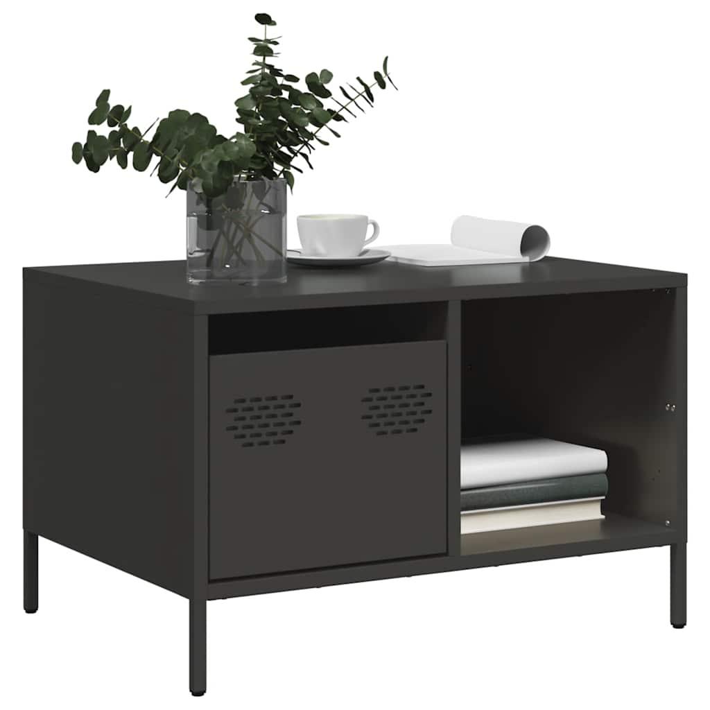 Sofabord 68,5x50x43,5 cm koldvalset stål sort billede