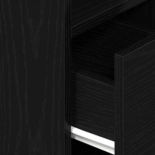 Sengeborde 2 stk. med skuffe 25x31x66 cm sort