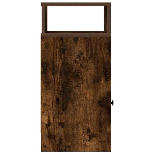 Sengebord med skuffe 25x31x66 cm røget egetræsfarve
