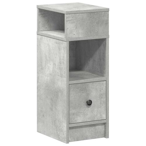 Sengebord med skuffe 25x31x66 cm betongrå