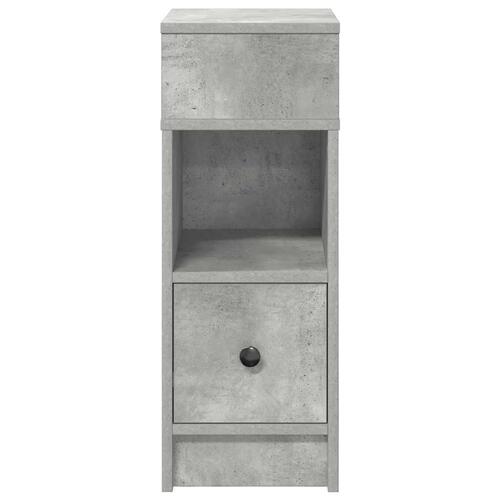 Sengebord med skuffe 25x31x66 cm betongrå