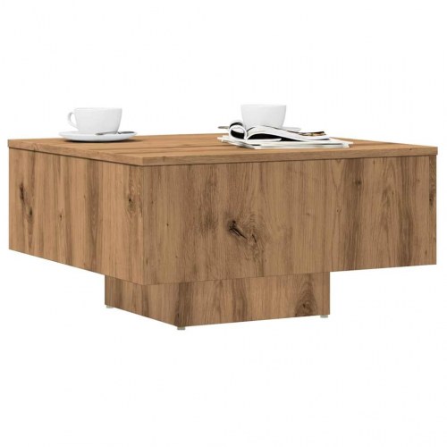 Sofabord 60 × 60 × 31,5 cm i konstrueret træ - egetræsfarve