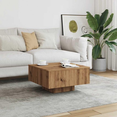 Sofabord 60 × 60 × 31,5 cm i konstrueret træ - egetræsfarve