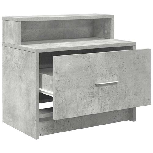 Sengebord med skuffe 51x31x47 cm betongrå
