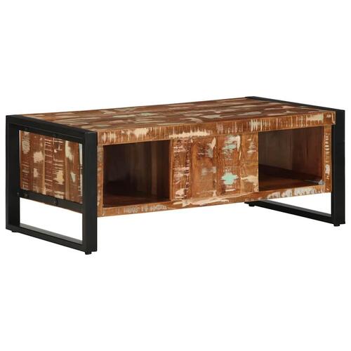 Sofabord 90x50x36 cm massivt genbrugstræ flerfarvet