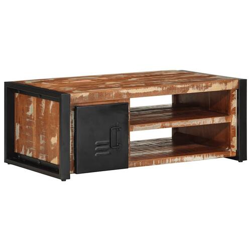 Sofabord 90x50x36 cm massivt genbrugstræ flerfarvet
