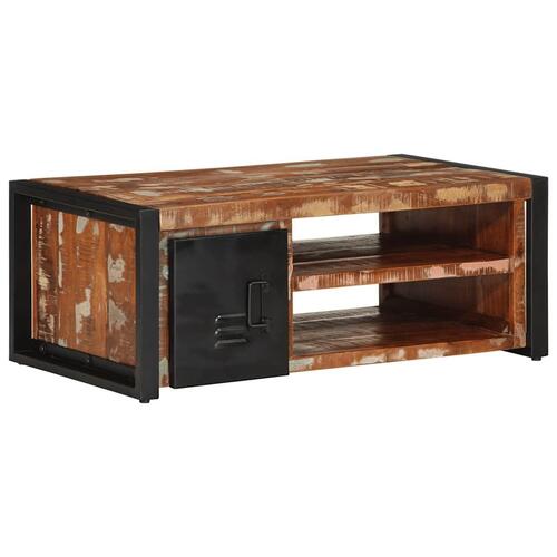 Sofabord 90x50x36 cm massivt genbrugstræ flerfarvet