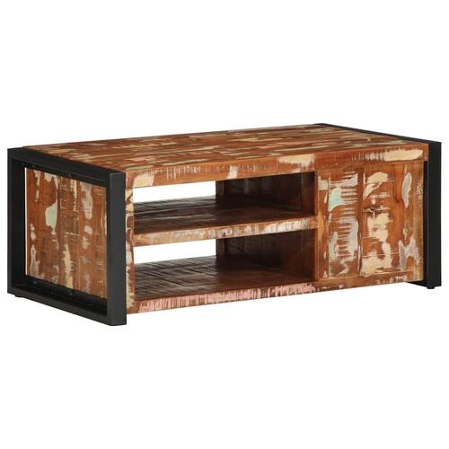 Sofabord 90x50x36 cm massivt genbrugstræ flerfarvet