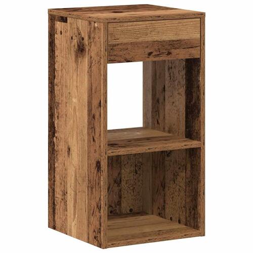 Sengebord med skuffe 35x34x66,5 cm antikt træ