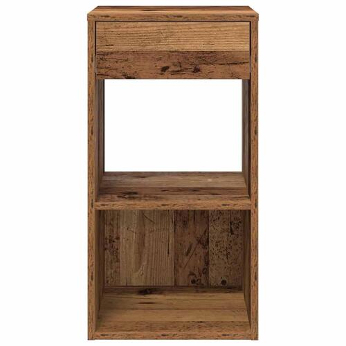 Sengebord med skuffe 35x34x66,5 cm antikt træ